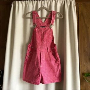 Vintage No Boundaries checkered gingham short overalls size 3/5